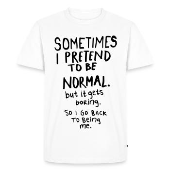 Awesome - Normal is Boring - Men's Premium Organic T-Shirt - white - Front - Nico (187cm)