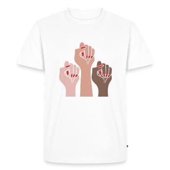 Les femmes au pouvoir aux femmes - T-shirt Premium bio Homme - blanc - Devant - Nico (187cm)