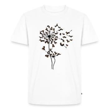 T-shirt Chiens Teckel Pissenlit - T-shirt Premium bio Homme - blanc - Devant - Nico (187cm)