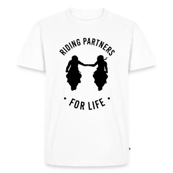 Riding Partners Couple Couple amoureux Bikercouple - T-shirt Premium bio Homme - blanc - Devant - Nico (187cm)