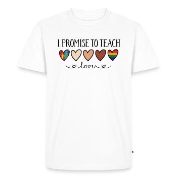 I Promise To Teach Love Autism Melanin Rainbow - T-shirt Premium bio Homme - blanc - Devant - Nico (187cm)
