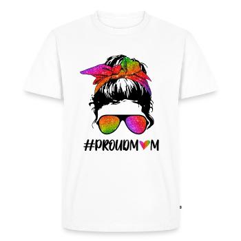 Proud Mom Hashtag - Men's Premium Organic T-Shirt - white - Front - Nico (187cm)