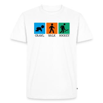 Crawl Walk Hockey Baby Bodysuit Baby Onesie - T-shirt Premium bio Homme - blanc - Devant - Nico (187cm)