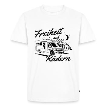 Liberté sur roues Camping Camper - T-shirt Premium bio Homme - blanc - Devant - Nico (187cm)