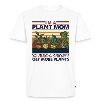 Plant Mom Vintage Retro Sunset - Men's Premium Organic T-Shirt - white - Front - Nico (187cm)