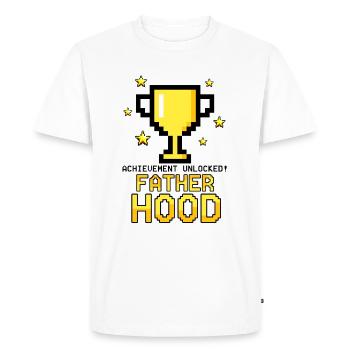Succès Déverrouillé Père Capuche - T-shirt Premium bio Homme - blanc - Devant - Nico (187cm)