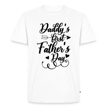 Daddy’s Premier Jour Des Fathers Onesie - T-shirt Premium bio Homme - blanc - Devant - Nico (187cm)