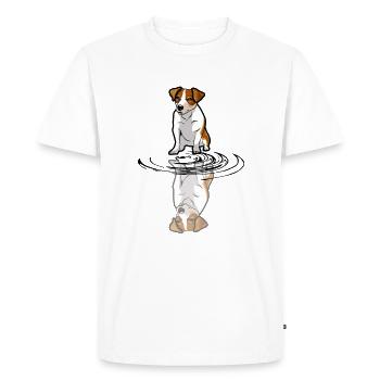 Mise en miroir de Jack Russell - T-shirt Premium bio Homme - blanc - Devant - Nico (187cm)