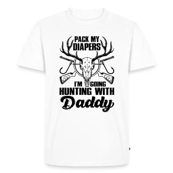 Pack My Diapers I’m Going Hunting With Daddy - T-shirt Premium bio Homme - blanc - Devant - Nico (187cm)