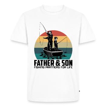 Father & Son Fishing Partners For Life - T-shirt Premium bio Homme - blanc - Devant - Nico (187cm)
