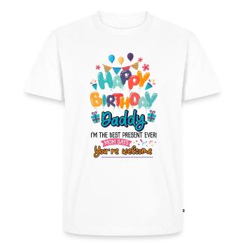 Happy Birthday Daddy Baby Bodysuit - T-shirt Premium bio Homme - blanc - Devant - Nico (187cm)