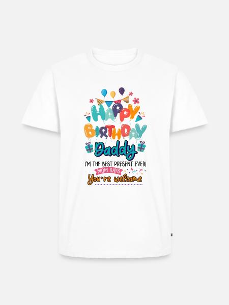 Happy Birthday Daddy Baby Bodysuit - Men's Premium Organic T-Shirt - white