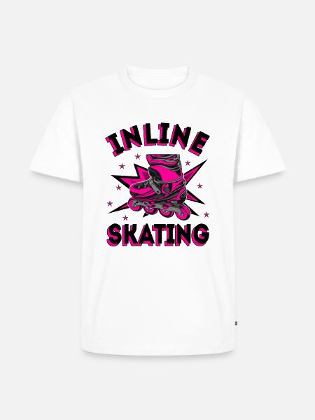 Inline Skating Inline-Skates - Männer Premium Bio T-Shirt - Weiß