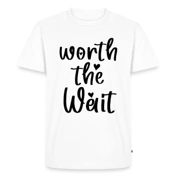 Worth The Wait Bodysuit - T-shirt Premium bio Homme - blanc - Devant - Nico (187cm)