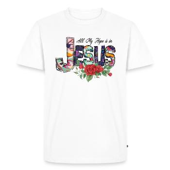 Tout Mon Espoir Is In Jesus - T-shirt Premium bio Homme - blanc - Devant - Nico (187cm)
