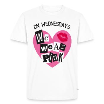 On Wednesdays We Wear Pink Burn Book Font - T-shirt Premium bio Homme - blanc - Devant - Nico (187cm)