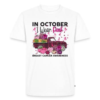 Dans October I Wear Pink Breast Cancer Awareness - T-shirt Premium bio Homme - blanc - Devant - Nico (187cm)