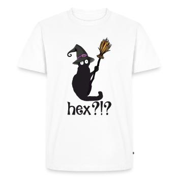 Hex Witch Cat Halloween - Men's Premium Organic T-Shirt - white - Front - Nico (187cm)