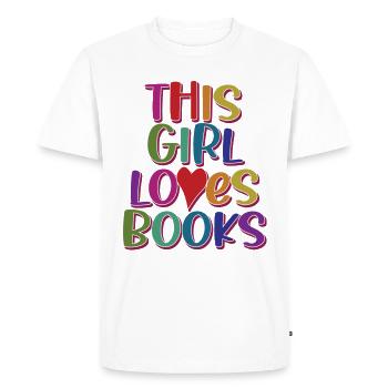 This Girl Loves Books Funny Book Reading Lovers - T-shirt Premium bio Homme - blanc - Devant - Nico (187cm)