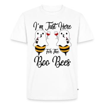 Halloween I'm Just Here For The Boo Bees Funny - Men's Premium Organic T-Shirt - white - Front - Nico (187cm)