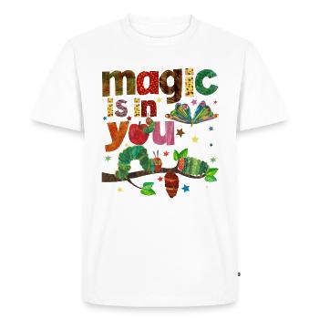 La magie est en vous chenille affamée - T-shirt Premium bio Homme - blanc - Devant - Nico (187cm)