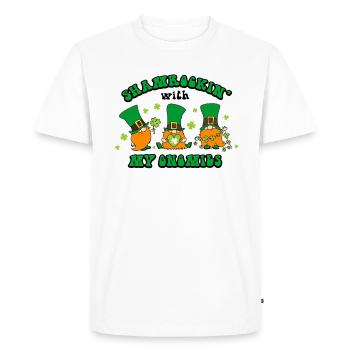 Shamrockin avec mes Gnomies Patricks Day - T-shirt Premium bio Homme - blanc - Devant - Nico (187cm)