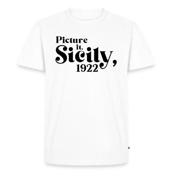 Picture It Sicile 1922 Drôles de filles d’or - T-shirt Premium bio Homme - blanc - Devant - Nico (187cm)