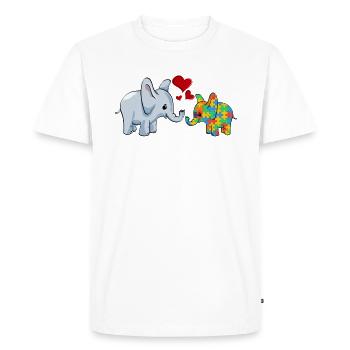 Autisme Éléphant Maman - T-shirt Premium bio Homme - blanc - Devant - Nico (187cm)