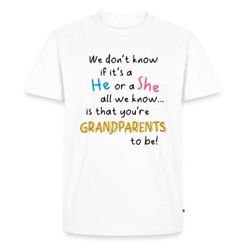 Si c’est un il ou une elle vous êtes grands-parents à être - T-shirt Premium bio Homme - blanc - Devant - Nico (187cm)