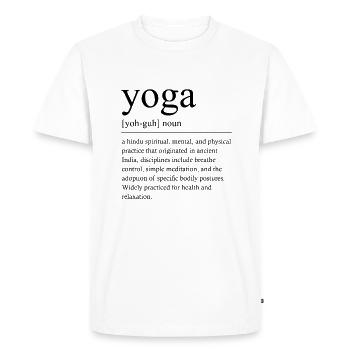 Méditation Zen Namasté - Yoga - T-shirt Premium bio Homme - blanc - Devant - Nico (187cm)