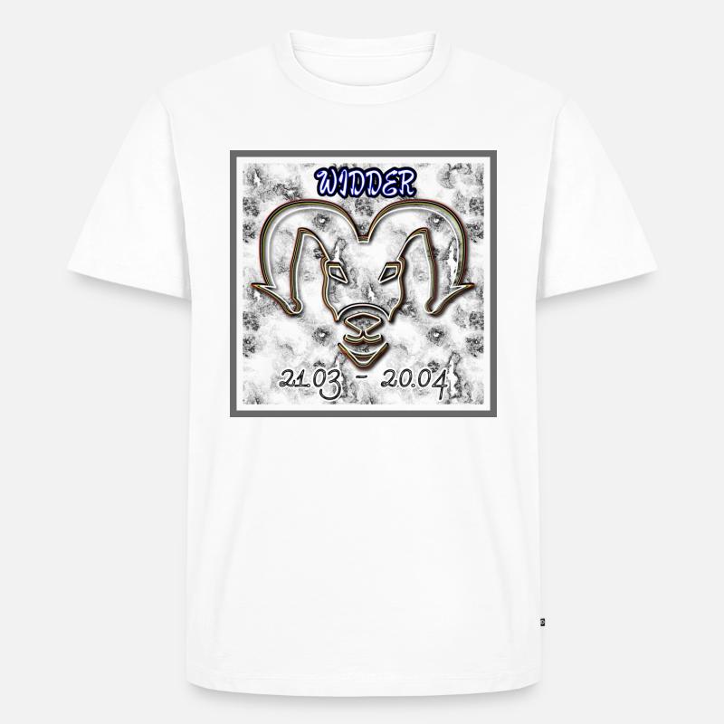 Sternzeichen Widder - Abbild - 2023 - Männer Premium Bio T-Shirt - Weiß
