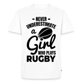 Joueur de rugby - T-shirt Premium bio Homme - blanc - Devant - Nico (187cm)