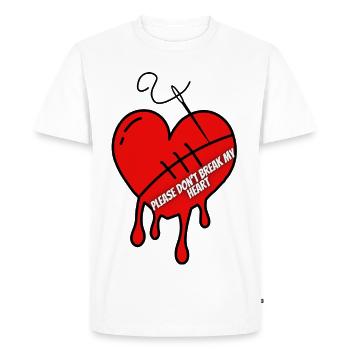 S’il vous plaît, ne me brisez pas le cœur, empreinte de cœur. - T-shirt Premium bio Homme - blanc - Devant - Nico (187cm)