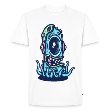 Casque Aquatique de Monstre - T-shirt Premium bio Homme - blanc - Devant - Nico (187cm)