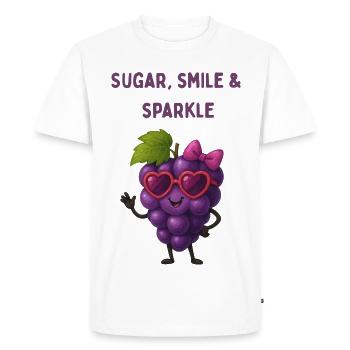 Raisin de sucre aux yeux en cœur - T-shirt Premium bio Homme - blanc - Devant - Nico (187cm)