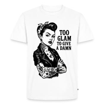 Pin-Up Rockabella : Fille tatouée hors-la-loi & veste en cuir - T-shirt Premium bio Homme - blanc - Devant - Nico (187cm)