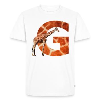 girafe g - T-shirt Premium bio Homme - blanc - Devant - Nico (187cm)