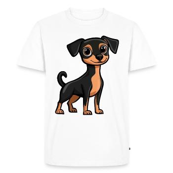 Pinscher chien bande dessinée mignon - T-shirt Premium bio Homme - blanc - Devant - Nico (187cm)