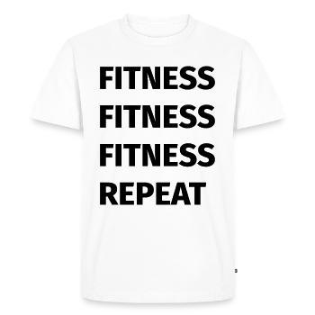 FITNESS - T-shirt Premium bio Homme - blanc - Devant - Nico (187cm)