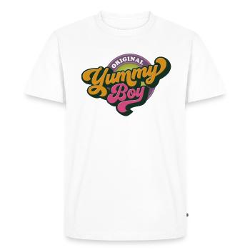 Yummy Boy - Männer Premium Bio T-Shirt - Weiß - Vorne - Nico (187cm)