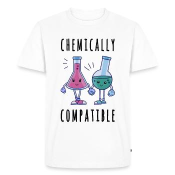 Chemically compatible In Love Chemistry & Science - Men's Premium Organic T-Shirt - white - Front - Nico (187cm)