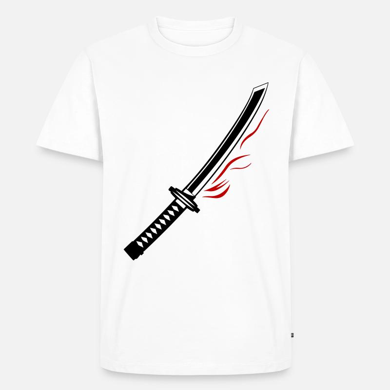 Samurai Schwert Icon - Männer Premium Bio T-Shirt - Weiß