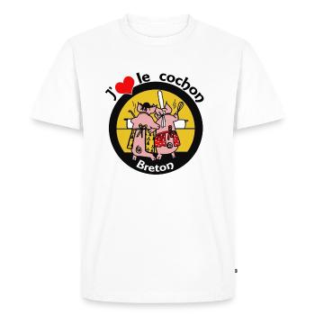 Breton pig - Men's Premium Organic T-Shirt - white - Front - Nico (187cm)