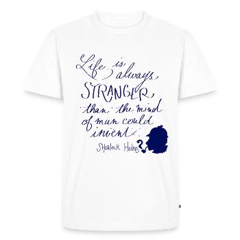 Life is always stranger - T-shirt Premium bio Homme - blanc - Devant - Nico (187cm)