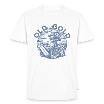 Vieux mais Squelette De Surfeur Doré - T-shirt Premium bio Homme - blanc - Devant - Nico (187cm)