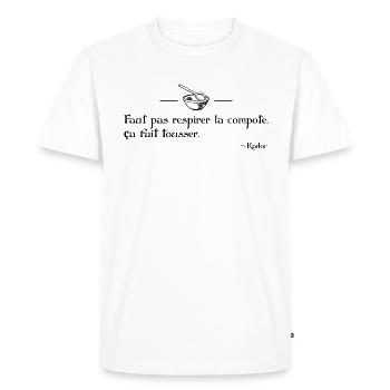 Faut pas respirer la compote - T-shirt Premium bio Homme - blanc - Devant - Nico (187cm)