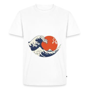 Japon Asie Bambou soleil Kanji nature forêts bains - T-shirt Premium bio Homme - blanc - Devant - Nico (187cm)