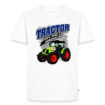 Tracteur - tracteur - agriculteur - agriculteur - T-shirt Premium bio Homme - blanc - Devant - Nico (187cm)