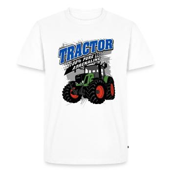 Tracteur - tracteur - agriculteur - agriculteur - T-shirt Premium bio Homme - blanc - Devant - Nico (187cm)