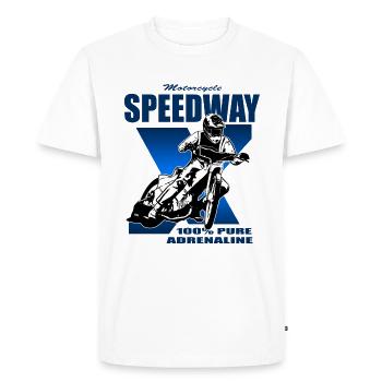 Speedway - Motorcycle Speedway - T-shirt Premium bio Homme - blanc - Devant - Nico (187cm)